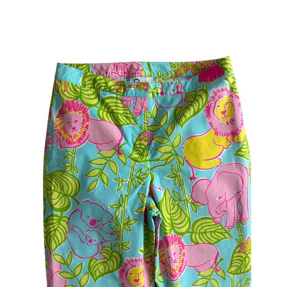 LILLY PULITZER Lilly's Zoo Vintage Cotton Blend Cropped Pants Size 6 - Picture 8 of 11